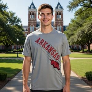 Nike University of Arkansas Razorbacks Gray Dri-FIT Performance T-Shirt Size L